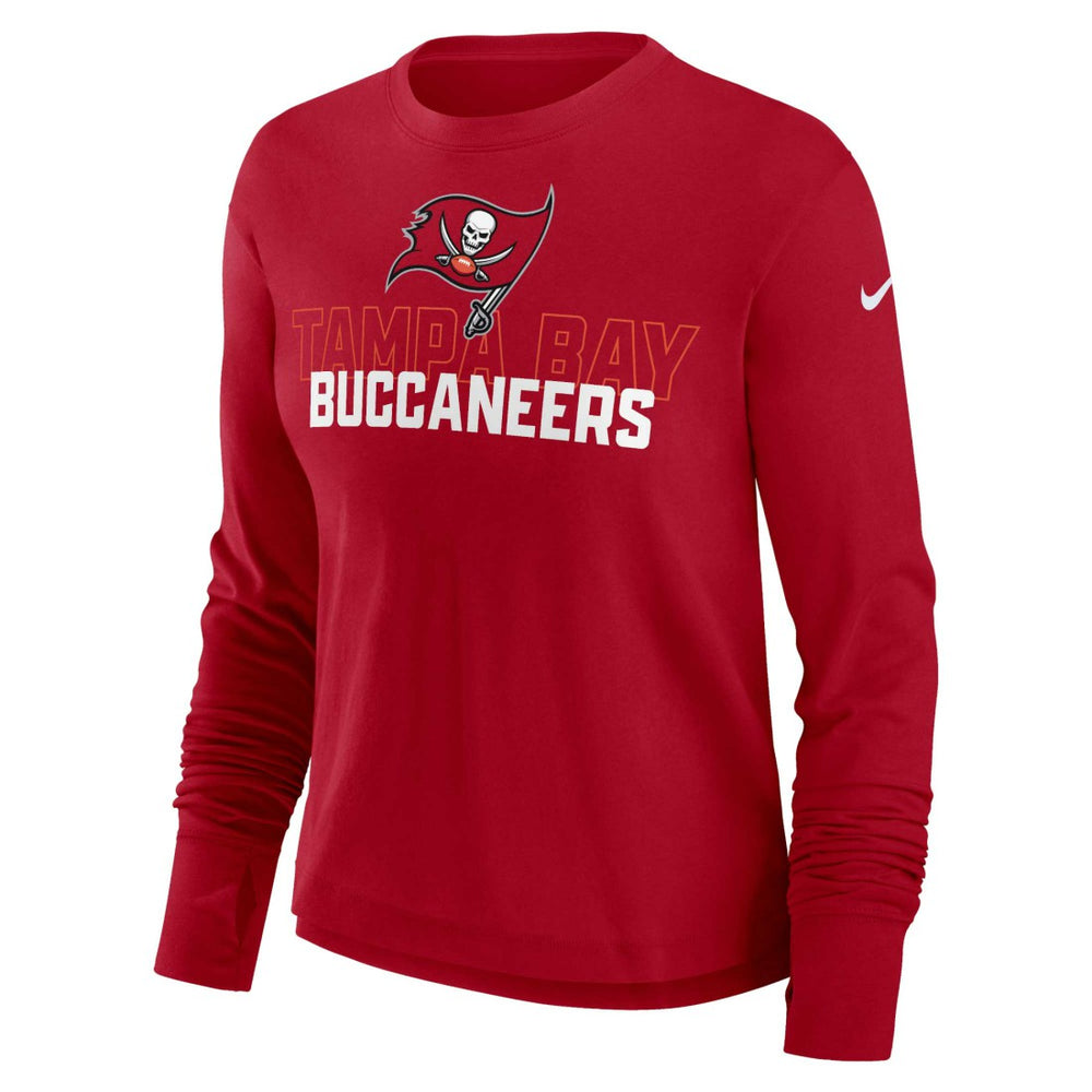 Tampa Bay Buccaneers Nike Women's Modest Crop Performance Long Sleeve T-Shirt