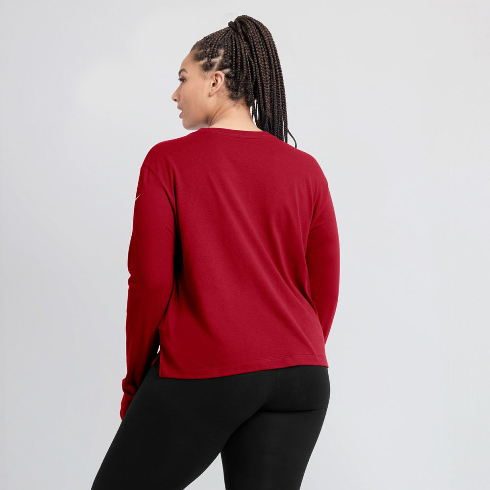Tampa Bay Buccaneers Nike Women's Modest Crop Performance Long Sleeve T-Shirt