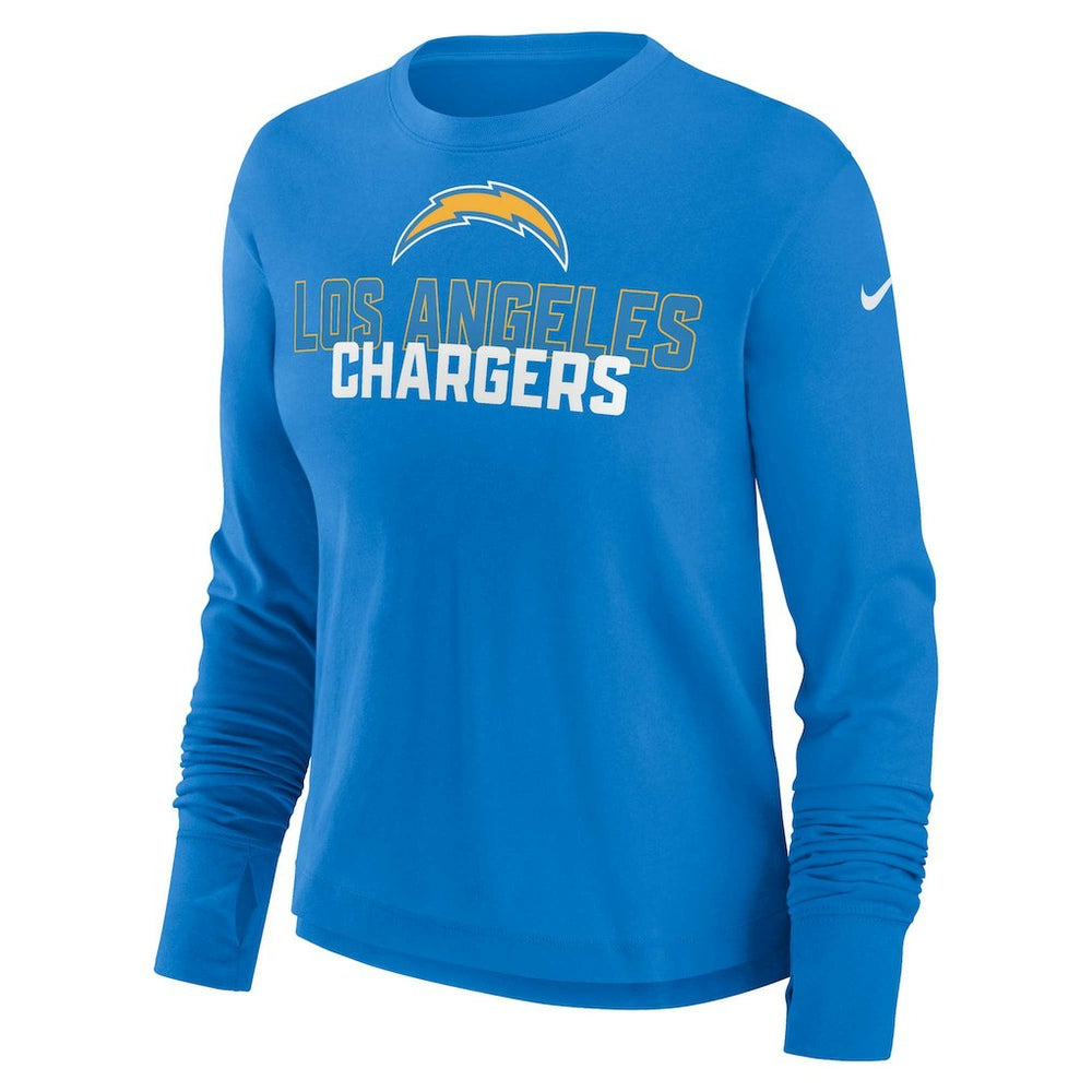 Los Angeles Chargers Nike Women's Modest Crop Performance Long Sleeve T-Shirt
