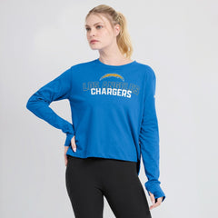 Los Angeles Chargers Nike Women's Modest Crop Performance Long Sleeve T-Shirt