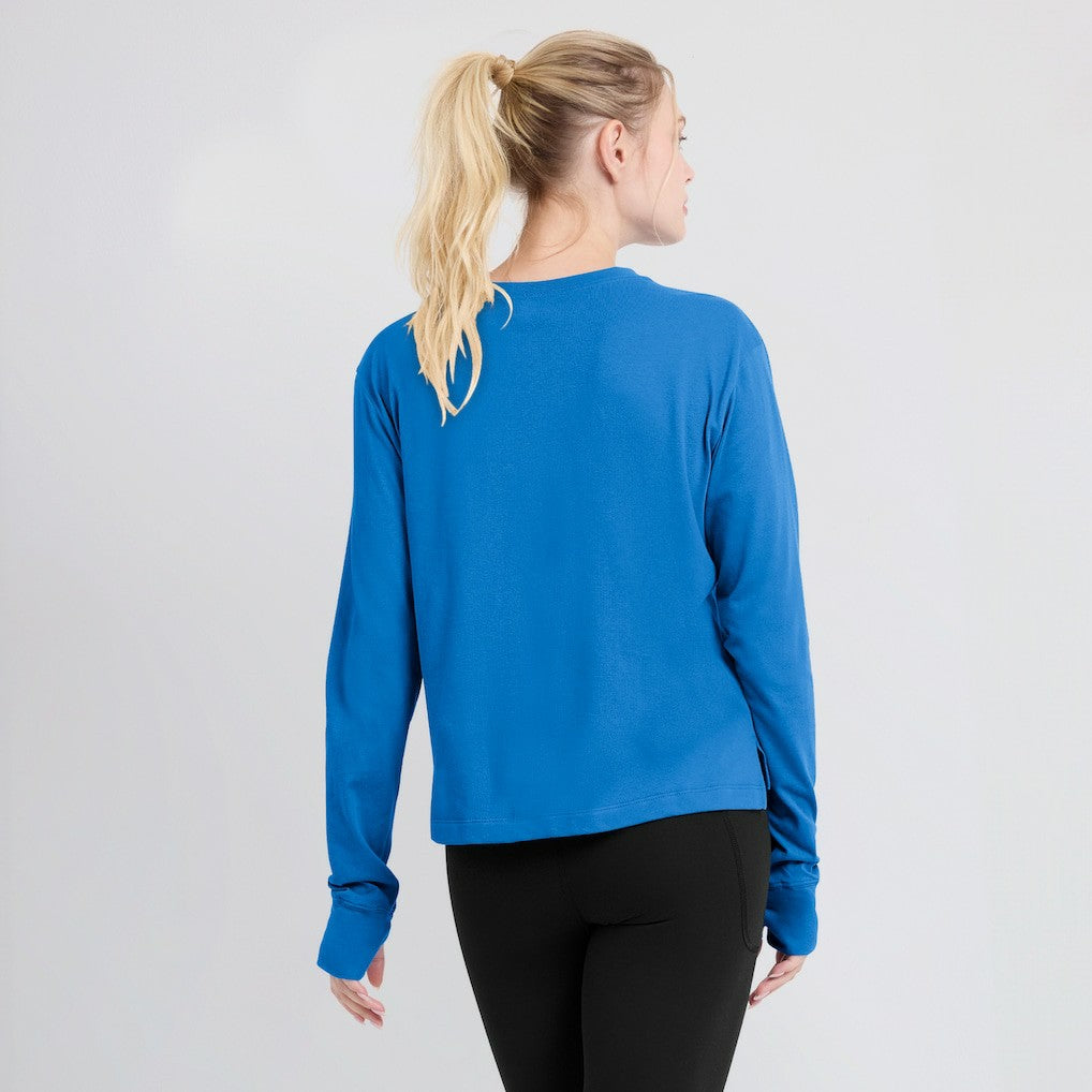 Los Angeles Chargers Nike Women's Modest Crop Performance Long Sleeve T-Shirt