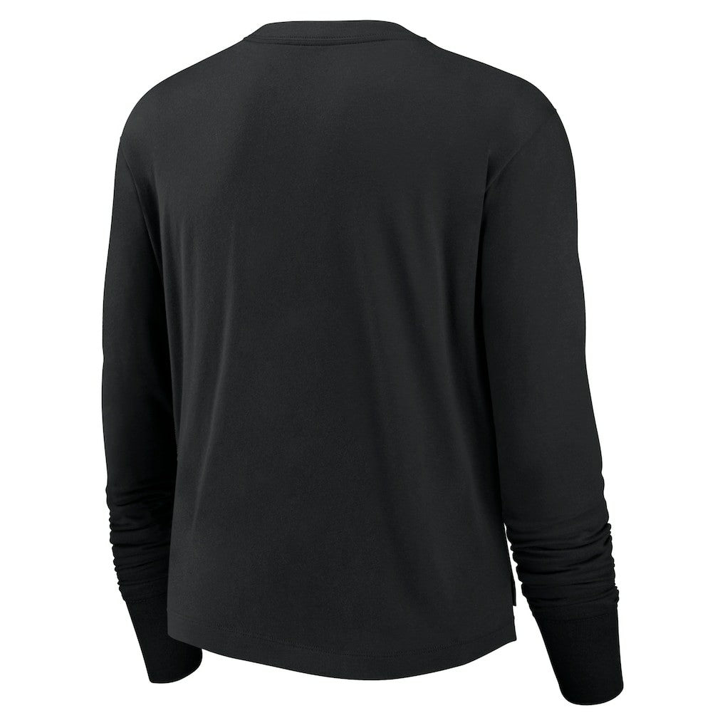 Las Vegas Raiders Nike Women's Modest Crop Performance Long Sleeve T-Shirt