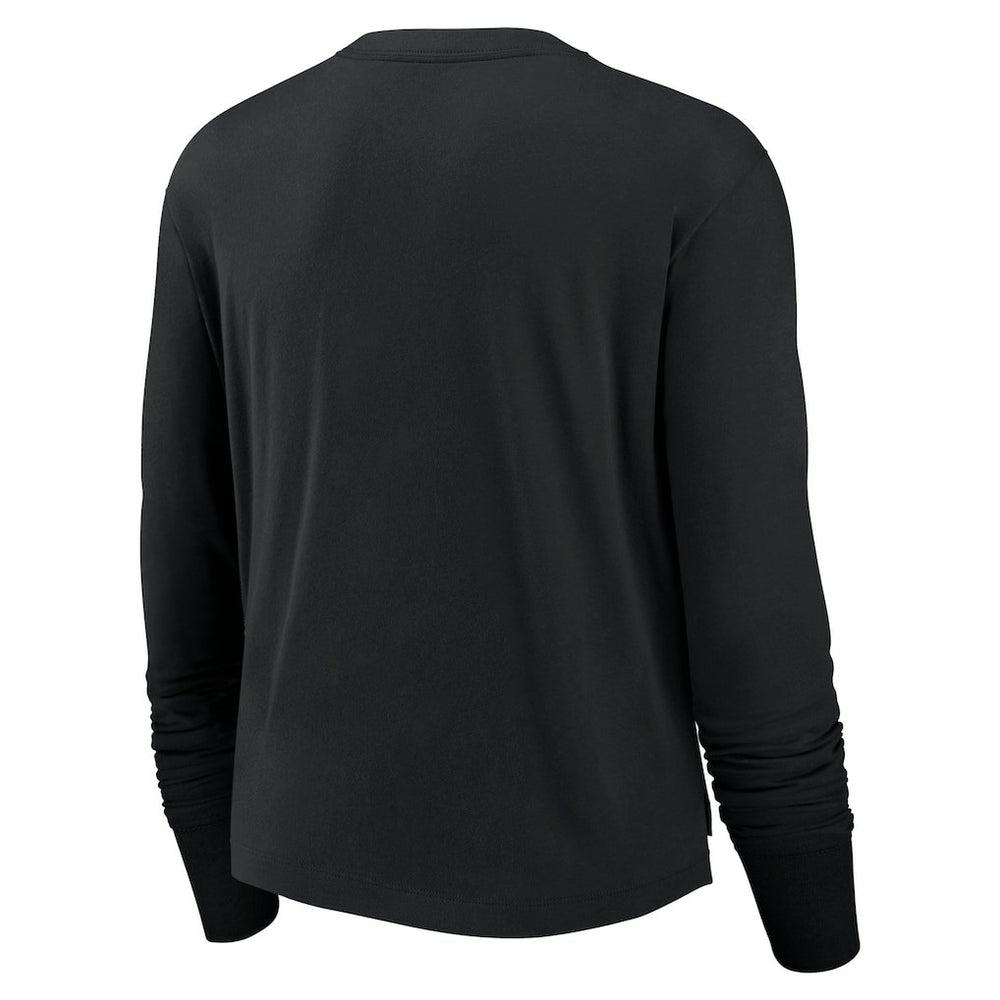 Las Vegas Raiders Nike Women's Modest Crop Performance Long Sleeve T-Shirt