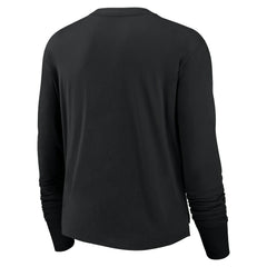 Las Vegas Raiders Nike Women's Modest Crop Performance Long Sleeve T-Shirt