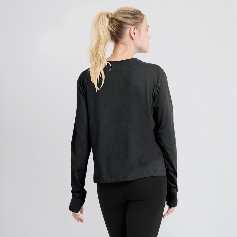 Las Vegas Raiders Nike Women's Modest Crop Performance Long Sleeve T-Shirt