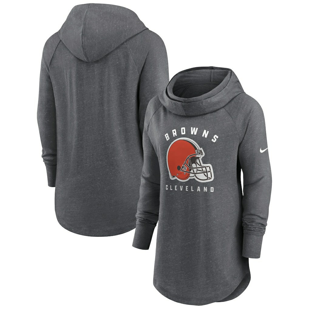 Cleveland Browns Nike Women's Raglan Funnel Neck Pullover Hoodie