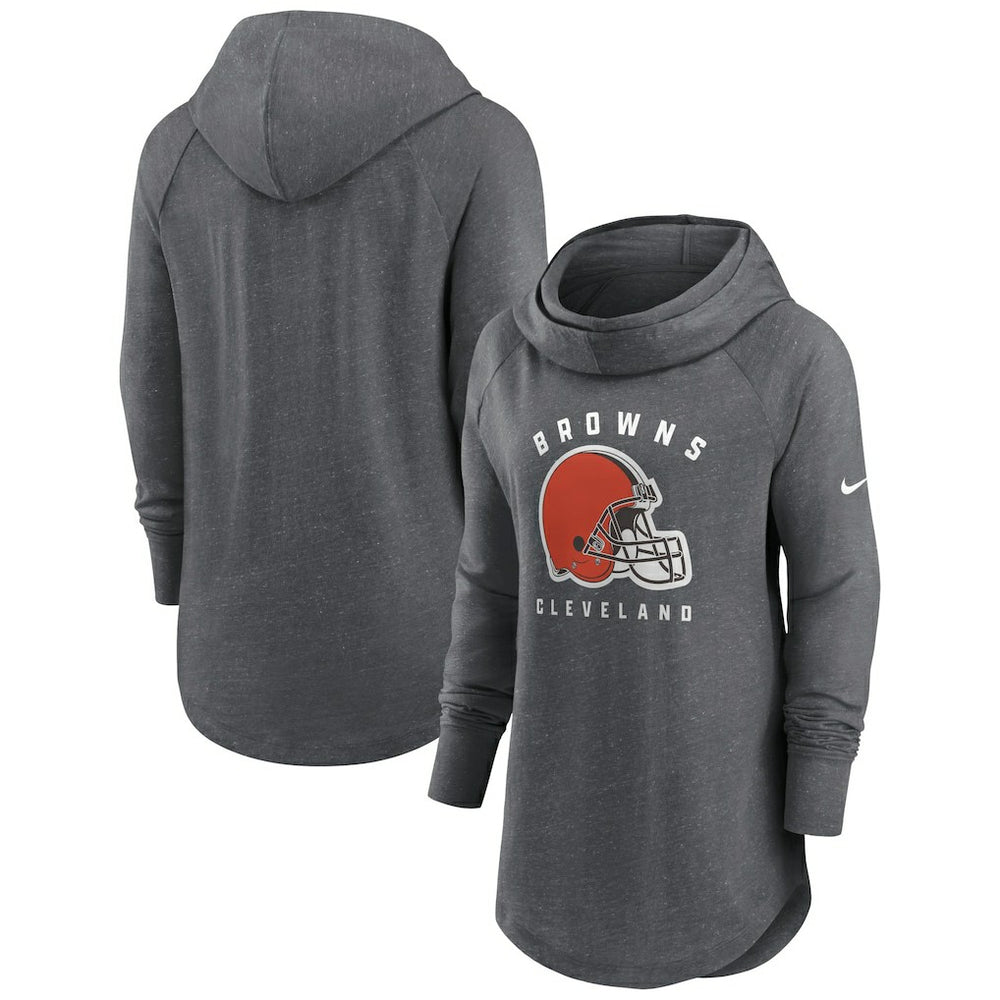 Cleveland Browns Nike Women's Raglan Funnel Neck Pullover Hoodie