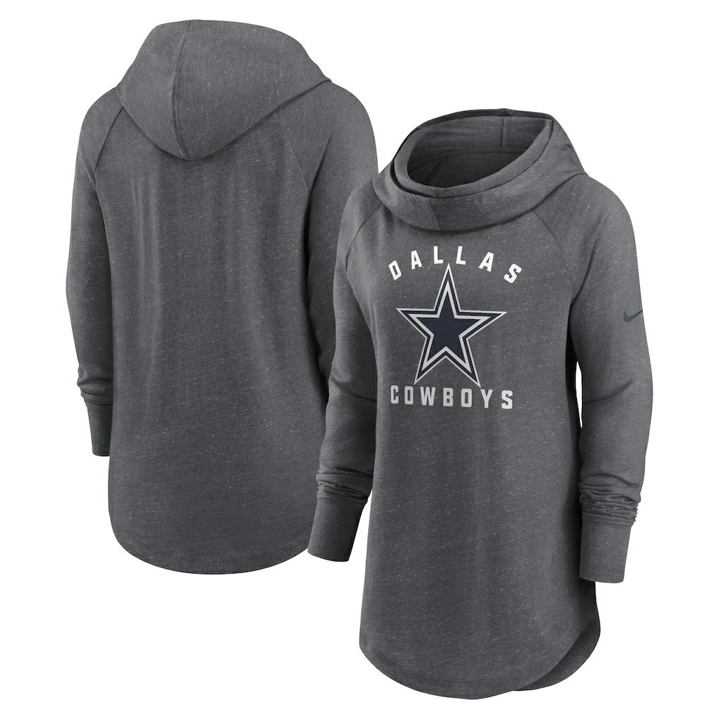 Dallas Cowboys Nike Women's Raglan Funnel Neck Pullover Hoodie