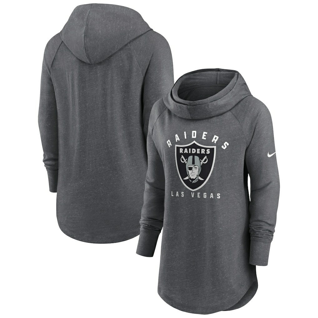 Las Vegas Raiders Nike Women's Raglan Funnel Neck Pullover Hoodie