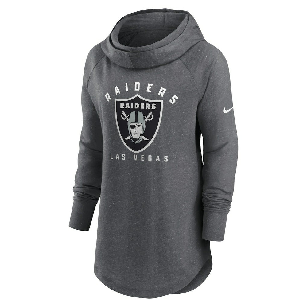 Las Vegas Raiders Nike Women's Raglan Funnel Neck Pullover Hoodie