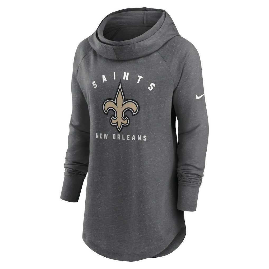 New Orleans Saints Nike Women's Raglan Funnel Neck Pullover Hoodie
