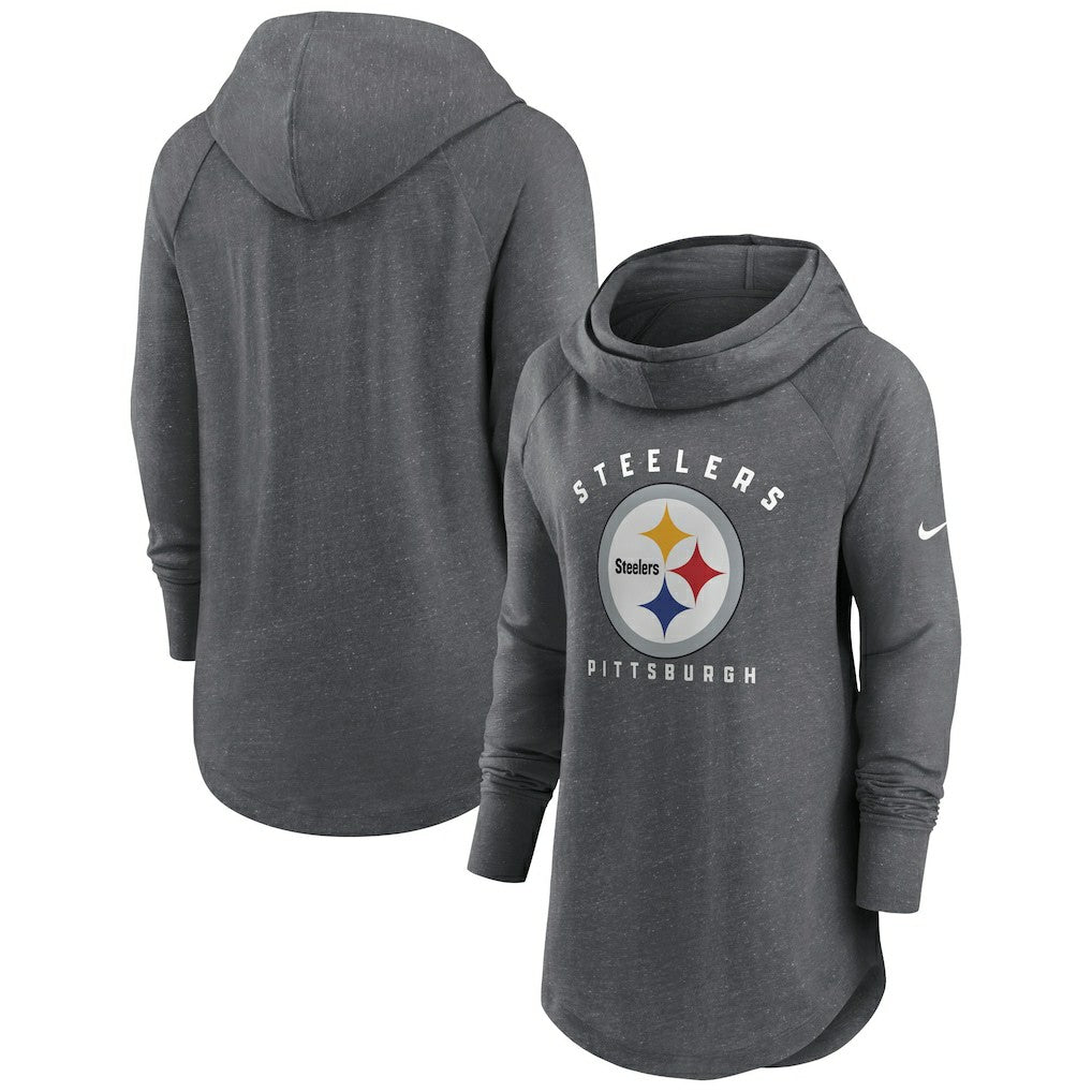 Pittsburgh Steelers Nike Women's Raglan Funnel Neck Pullover Hoodie