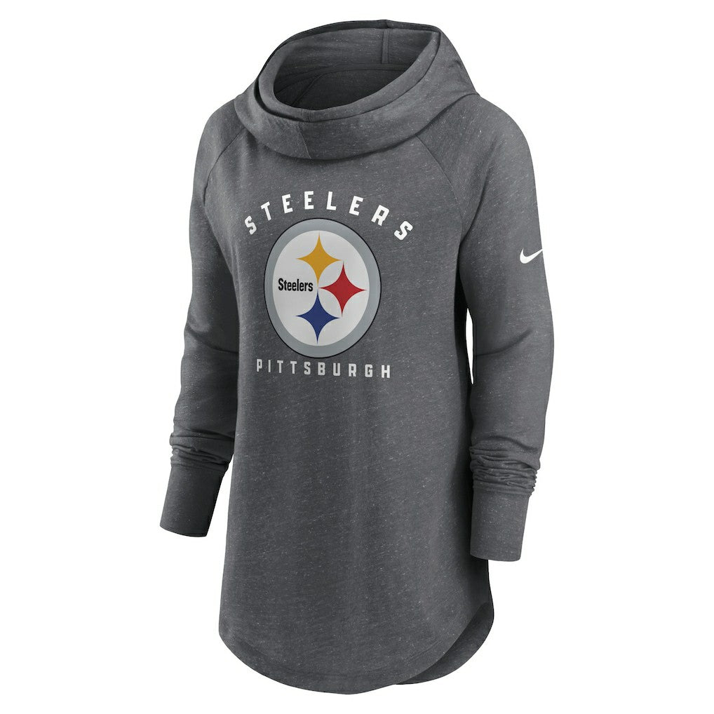 Pittsburgh Steelers Nike Women's Raglan Funnel Neck Pullover Hoodie