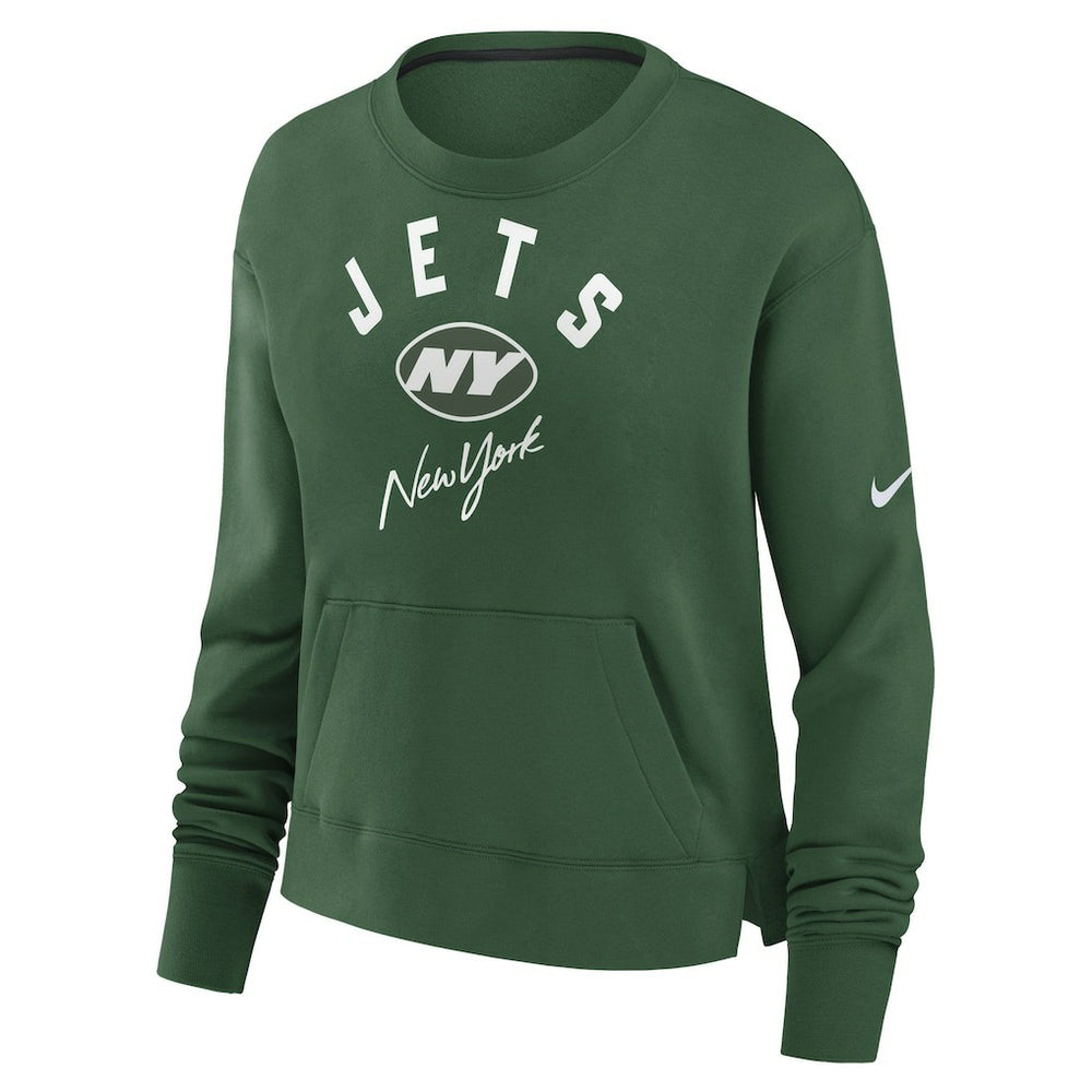 New York Jets Nike Women's High Hip Fleece Pullover Sweatshirt