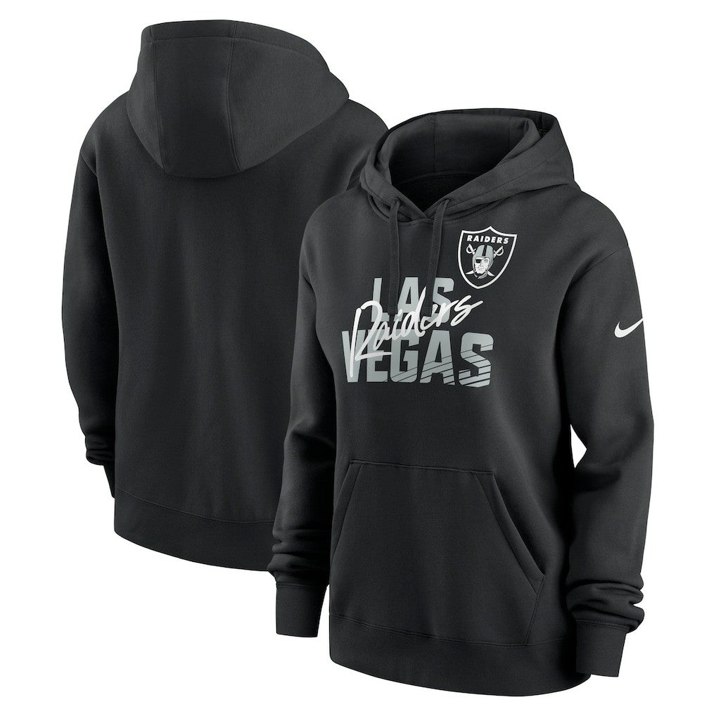 Las Vegas Raiders Nike Women's Wordmark Club Fleece Pullover Hoodie