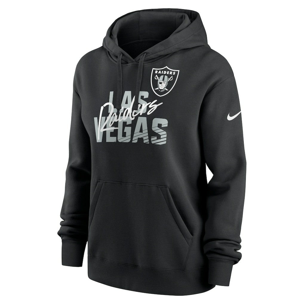 Las Vegas Raiders Nike Women's Wordmark Club Fleece Pullover Hoodie