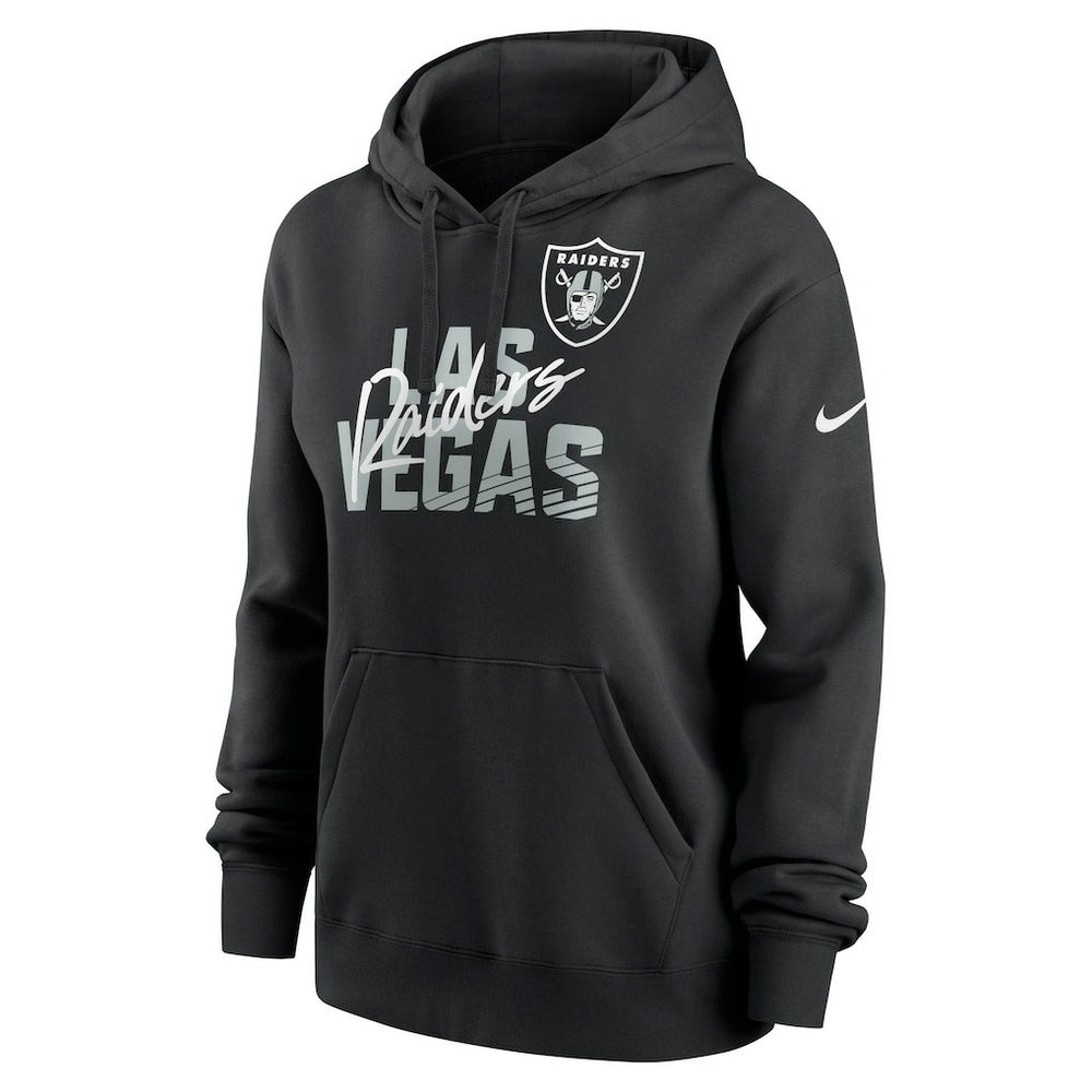 Las Vegas Raiders Nike Women's Wordmark Club Fleece Pullover Hoodie