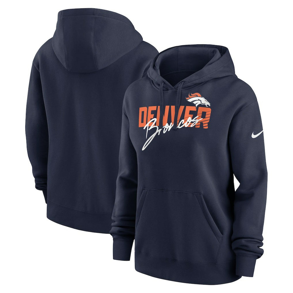 Denver Broncos Nike Women's Wordmark Club Fleece Pullover Hoodie