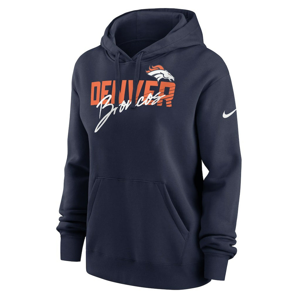 Denver Broncos Nike Women's Wordmark Club Fleece Pullover Hoodie