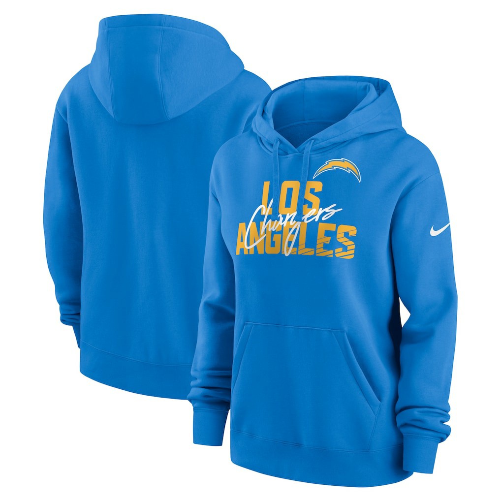 Los Angeles Chargers Nike Women's Wordmark Club Fleece Pullover Hoodie