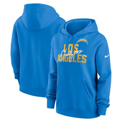 Los Angeles Chargers Nike Women's Wordmark Club Fleece Pullover Hoodie