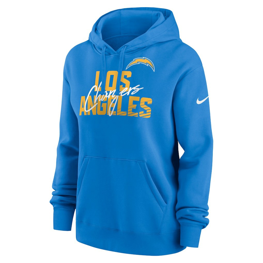 Los Angeles Chargers Nike Women's Wordmark Club Fleece Pullover Hoodie