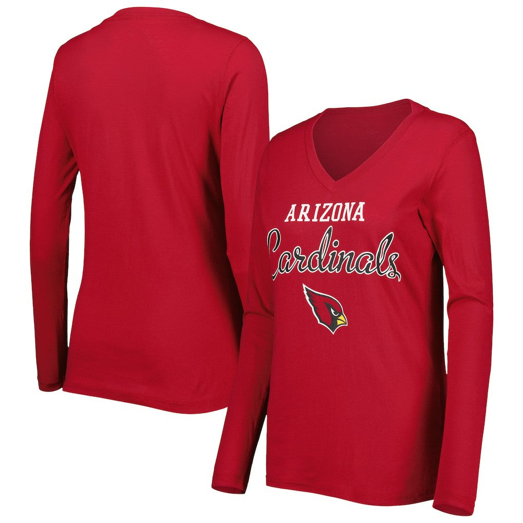 Arizona Cardinals  G-III 4Her by Carl Banks Women's Post Season Long Sleeve V-Neck T-Shirt