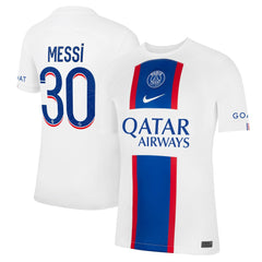 Lionel Messi Paris Saint-Germain 2022/23 Third Breathe Stadium Replica Player Jersey White - Nike