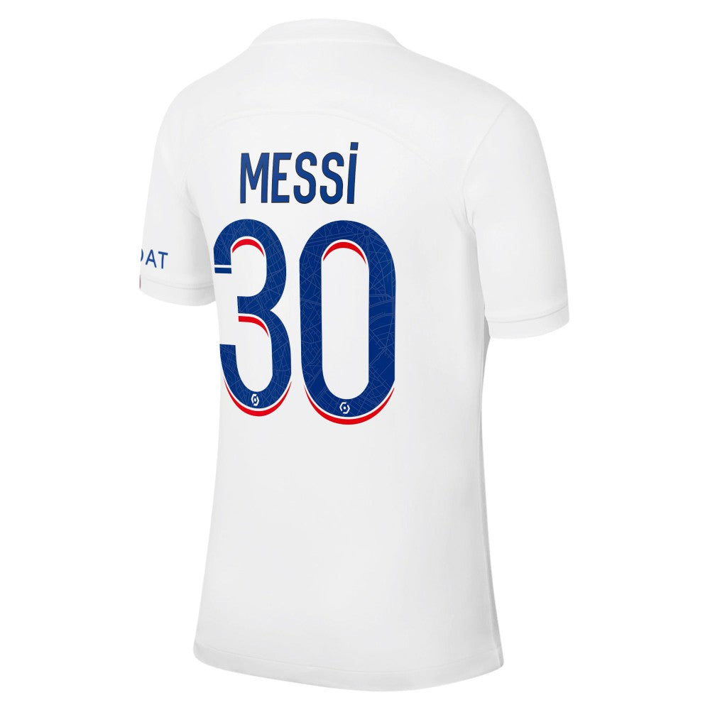 Lionel Messi Paris Saint-Germain 2022/23 Third Breathe Stadium Replica Player Jersey White - Nike