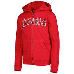 Los Angeles Angels Youth Wordmark Full-Zip Fleece Hoodie | MLB US