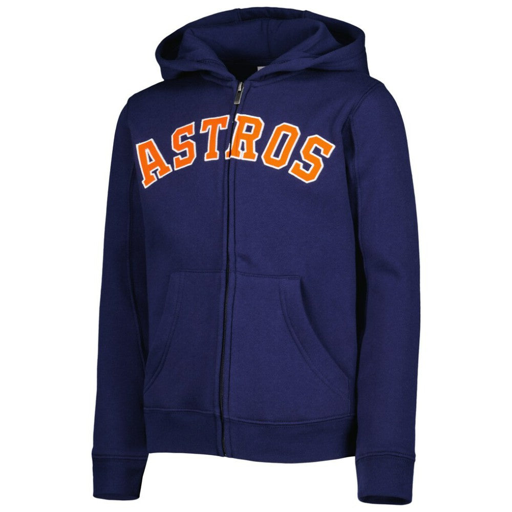 Houston Astros Youth Wordmark Full-Zip Fleece Hoodie | MLB Outlet