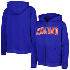 Chicago Cubs Youth Wordmark Full-Zip Fleece Hoodie | MLB Discount
