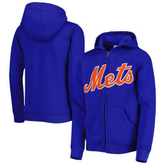 New York Mets Youth Wordmark Full-Zip Fleece Hoodie | MLB Discount