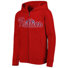 Philadelphia Phillies Youth Wordmark Full-Zip Fleece Hoodie | MLB Sale
