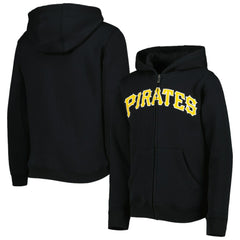 Pittsburgh Pirates Youth Wordmark Full-Zip Fleece Hoodie | MLB Discount