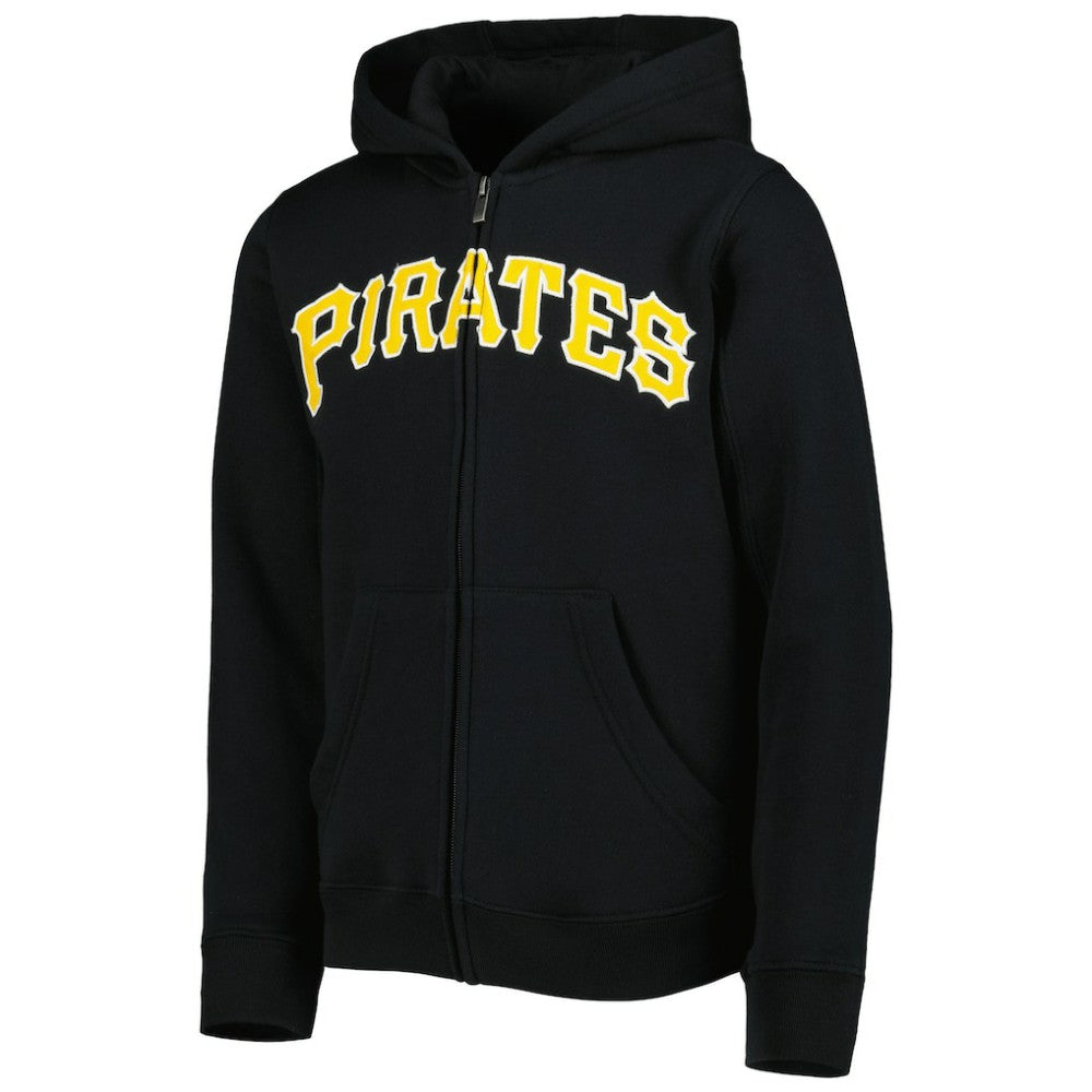 Pittsburgh Pirates Youth Wordmark Full-Zip Fleece Hoodie | MLB Discount