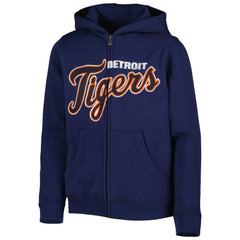 Detroit Tigers Youth Wordmark Full-Zip Fleece Hoodie | MLB Sale