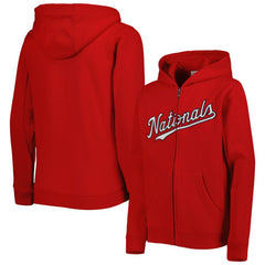 Washington Nationals Youth Wordmark Full-Zip Fleece Hoodie | MLB For sale