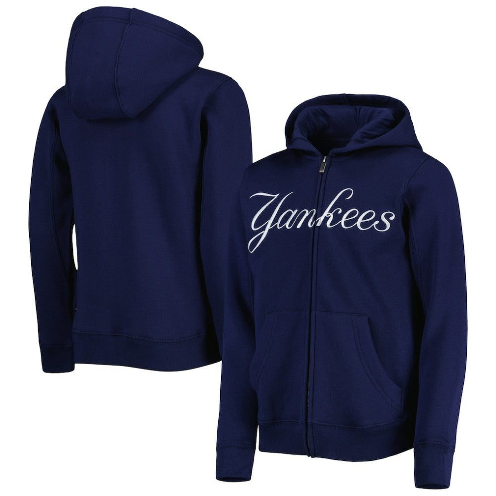 New York Yankees Youth Wordmark Full-Zip Fleece Hoodie | MLB Online