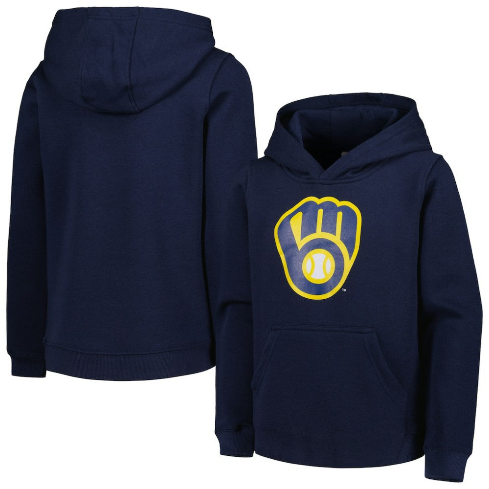 Milwaukee Brewers Youth Team Primary Logo Pullover Hoodie | MLB Sale