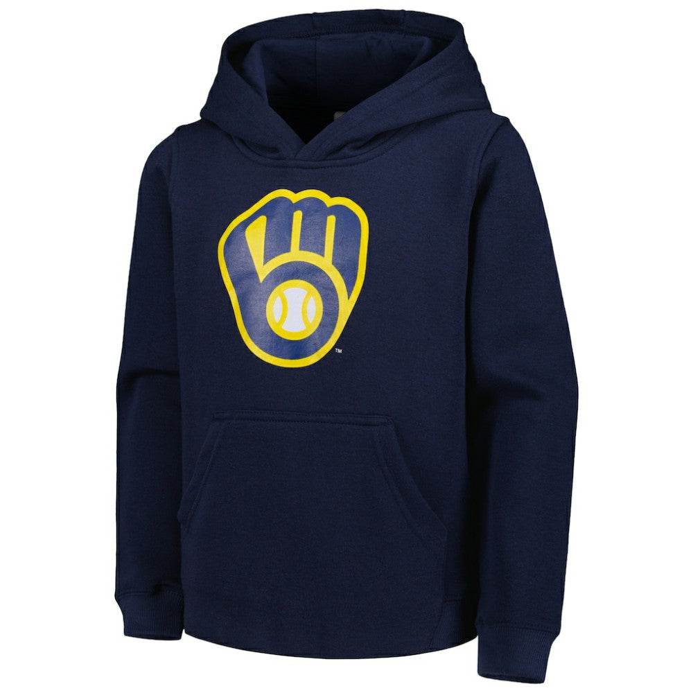 Milwaukee Brewers Youth Team Primary Logo Pullover Hoodie | MLB Sale
