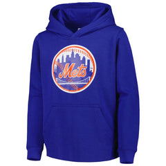 New York Mets Youth Team Primary Logo Pullover Hoodie | MLB Discount