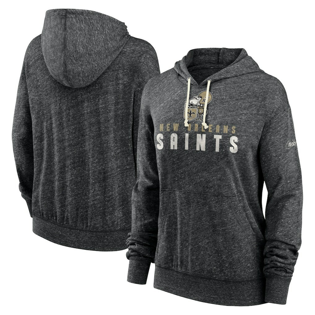 New Orleans Saints Nike Women's Rewind Gym Vintage Lightweight Pullover Hoodie