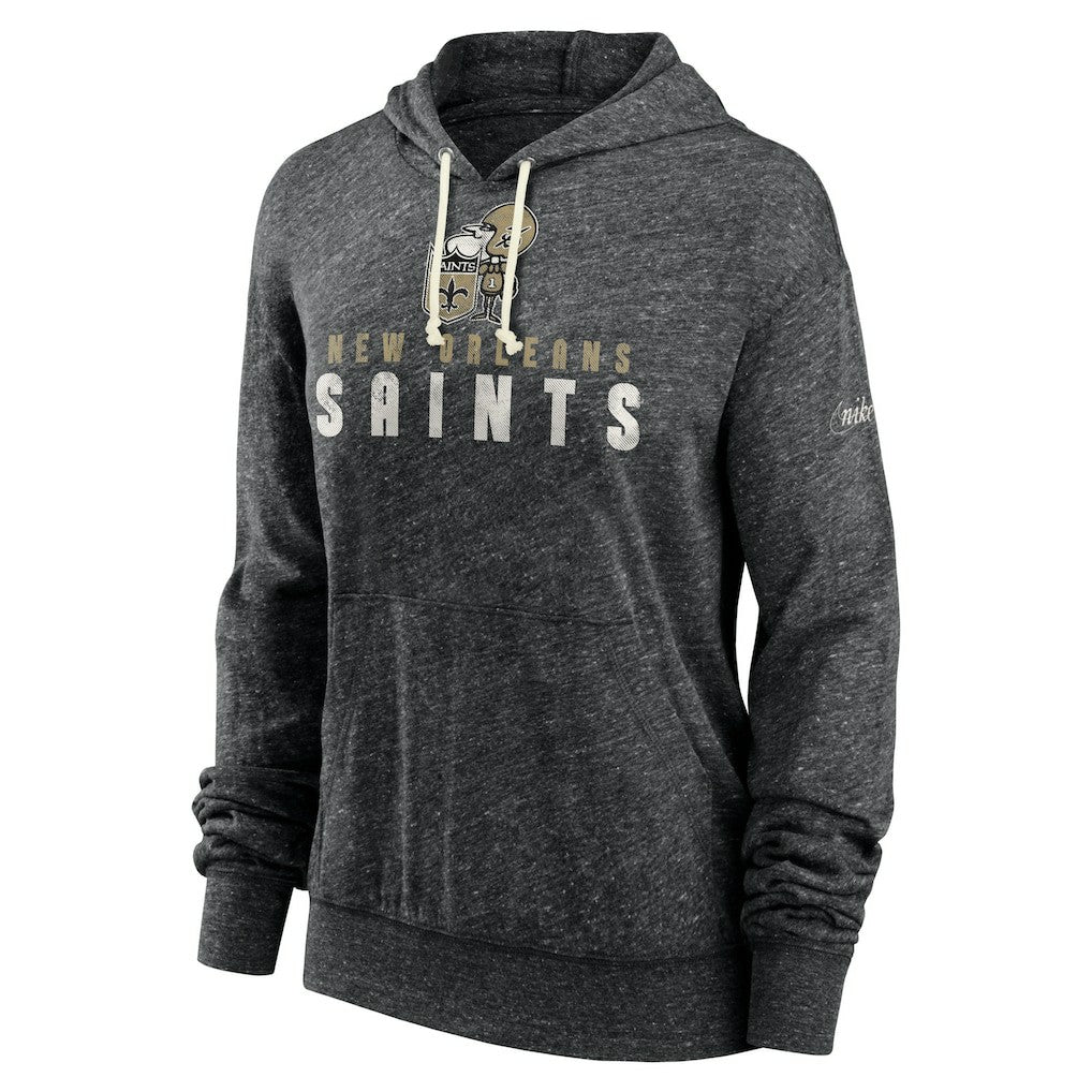 New Orleans Saints Nike Women's Rewind Gym Vintage Lightweight Pullover Hoodie