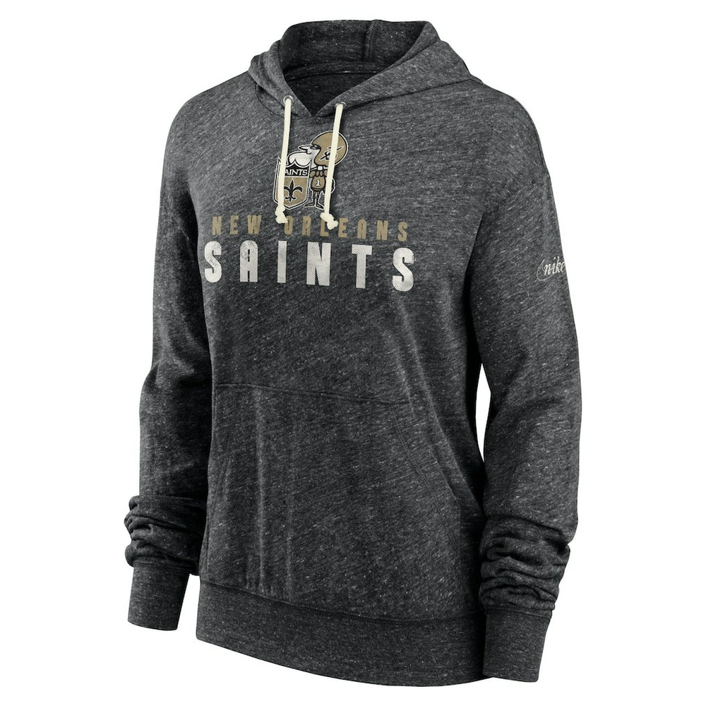 New Orleans Saints Nike Women's Rewind Gym Vintage Lightweight Pullover Hoodie