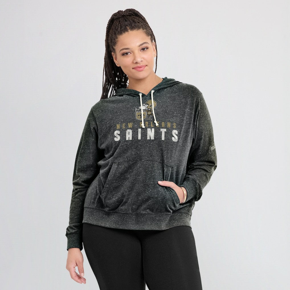 New Orleans Saints Nike Women's Rewind Gym Vintage Lightweight Pullover Hoodie