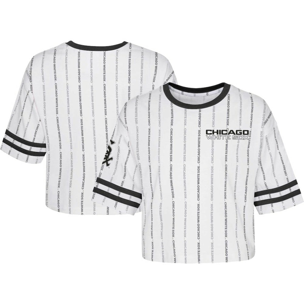Chicago White Sox Girls Youth Ball Striped T-Shirt | MLB Discount