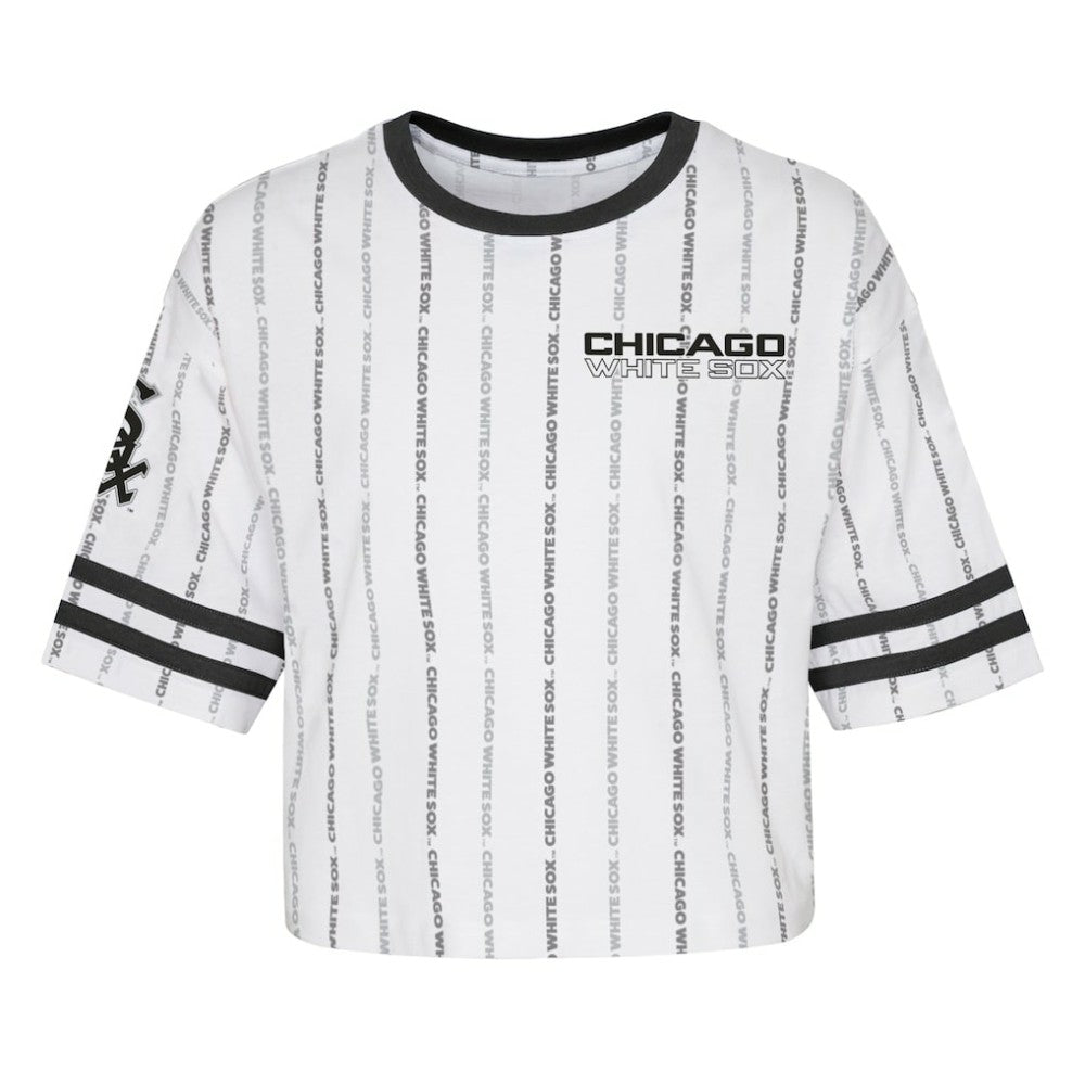 Chicago White Sox Girls Youth Ball Striped T-Shirt | MLB Discount