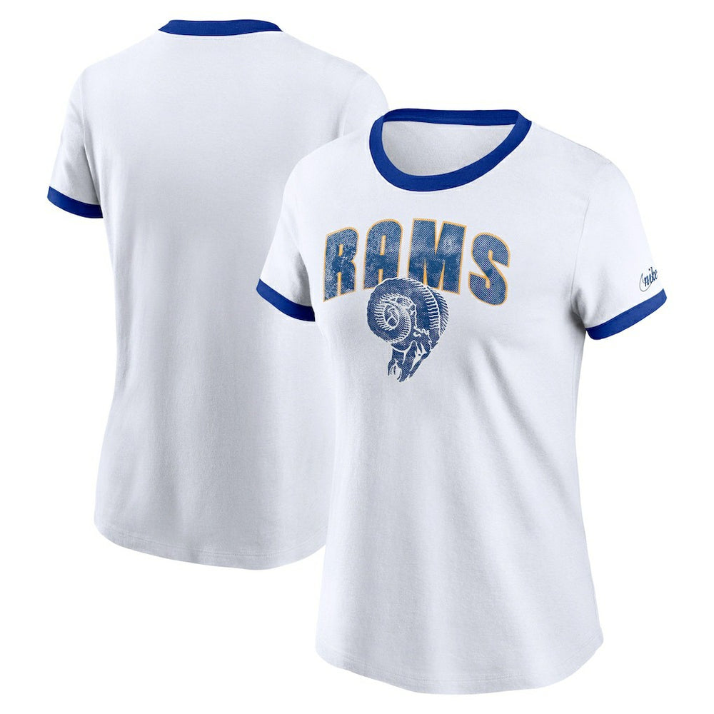 Los Angeles Rams Nike Women's Rewind Ringer T-Shirt