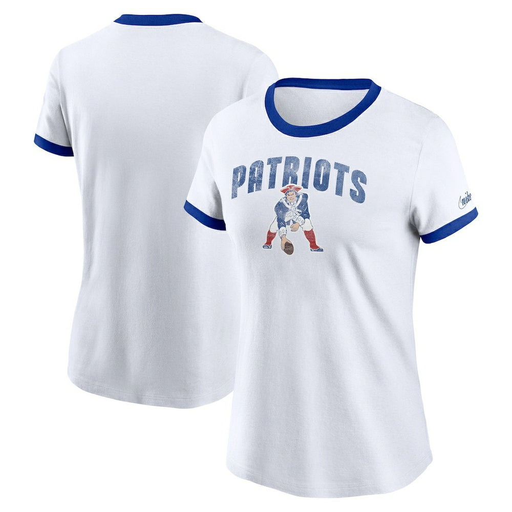 New England Patriots Nike Women's Rewind Ringer T-Shirt